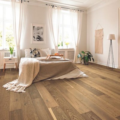 hardwood floors in a bright Mentor OH bedroom